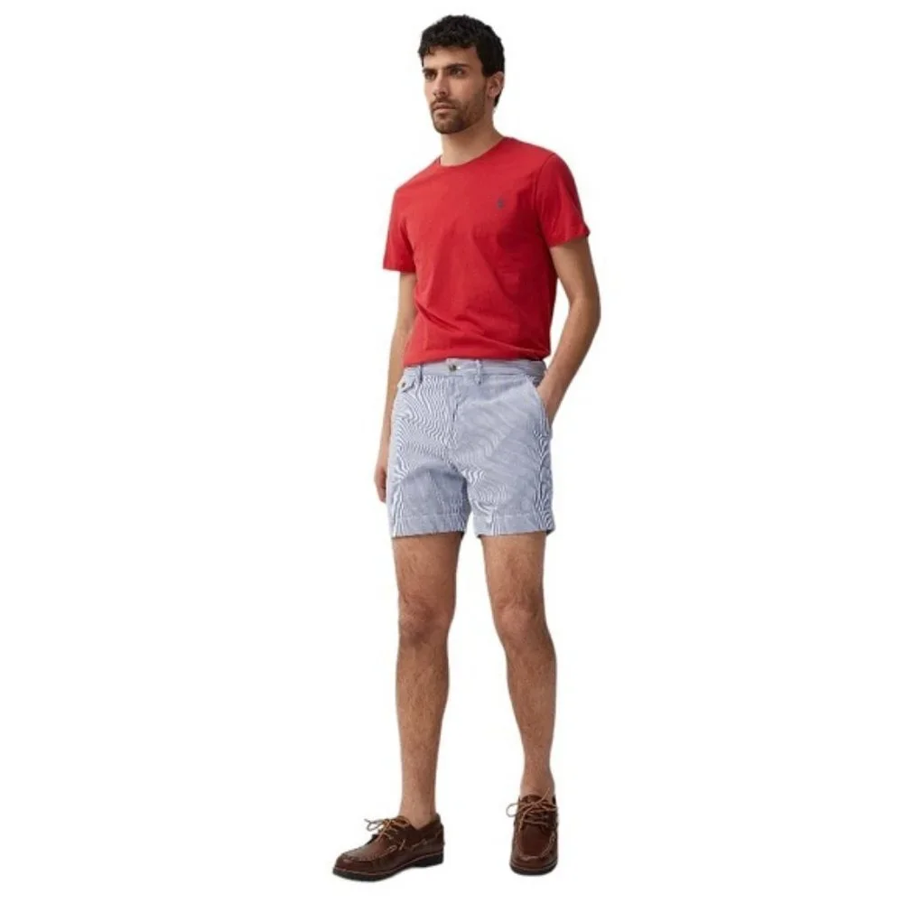 Polo Ralph Lauren Shorts Men’s 34 Blue & White Cotton Stretch Classic Fit